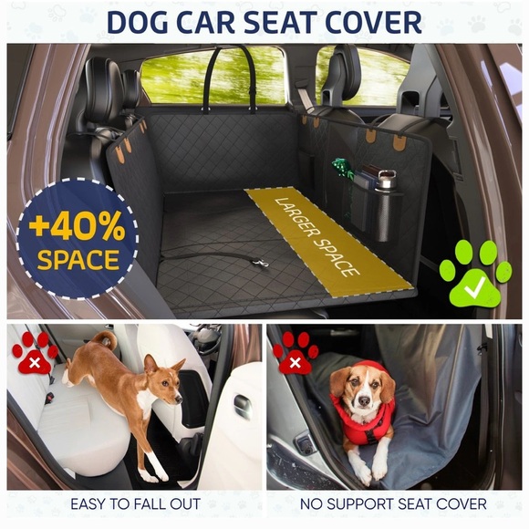 NEW Katziela Extended Back Car Seat Cover, Large, Black - Picture 6 of 14